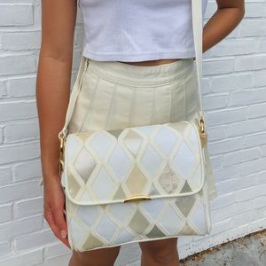 Cabin Creek White Leather Cross Body Purse